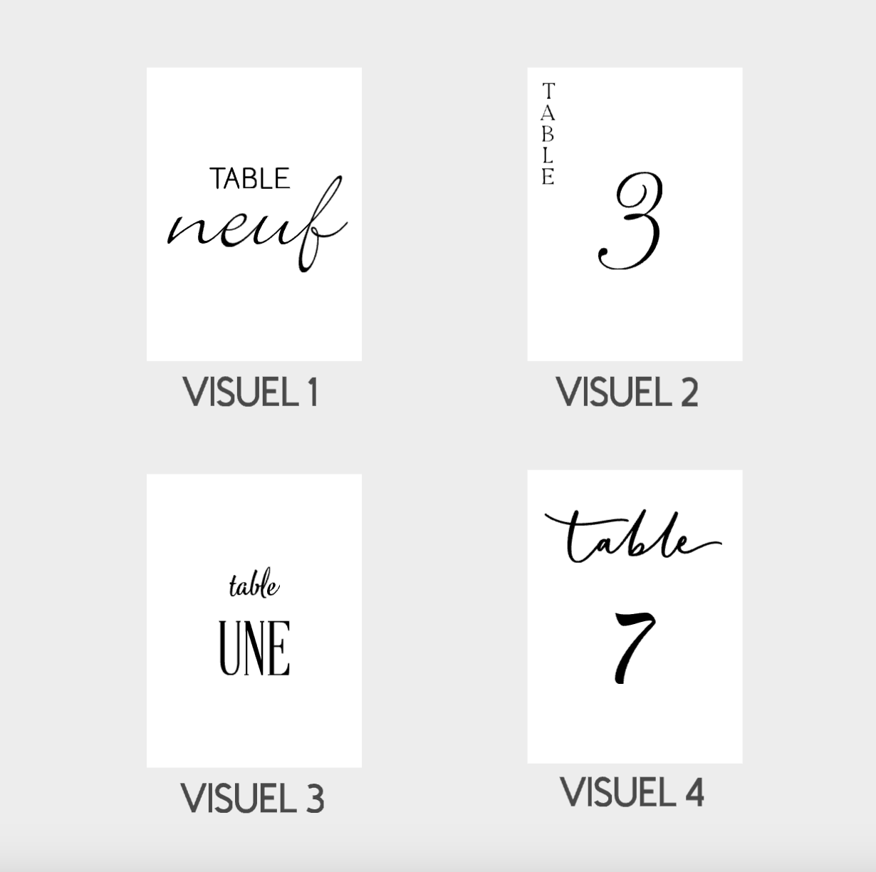 Numéro de table plexi