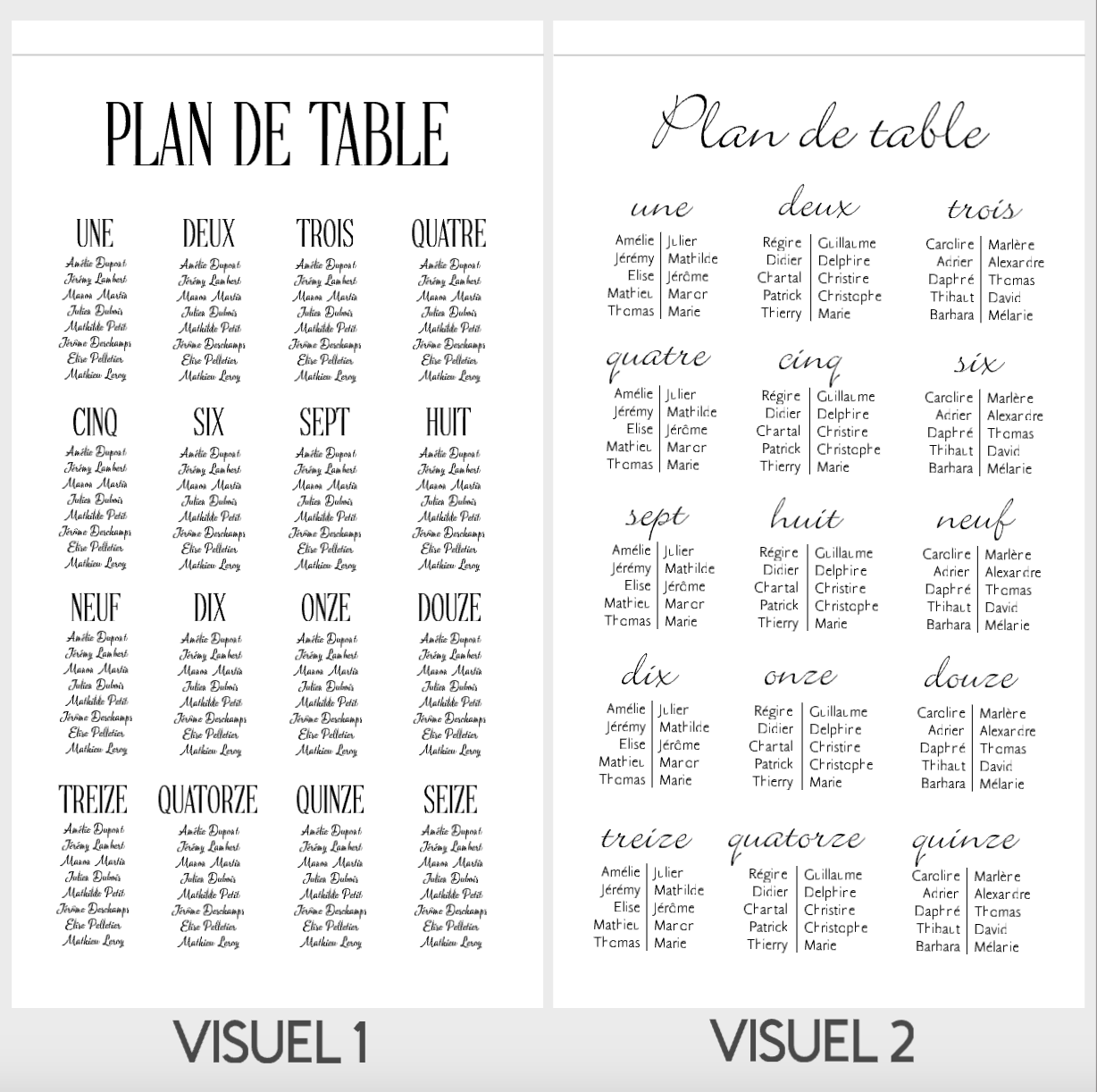 Plan de table en tissu