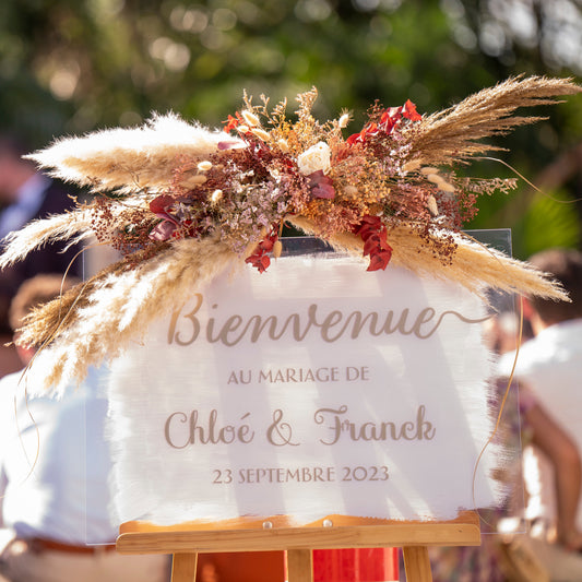 Panneau de bienvenue en plexi