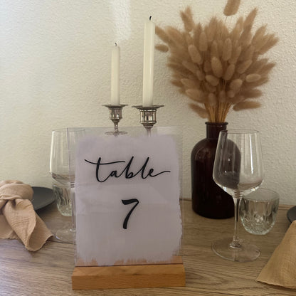 Numéro de table plexi