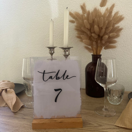 Numéro de table plexi