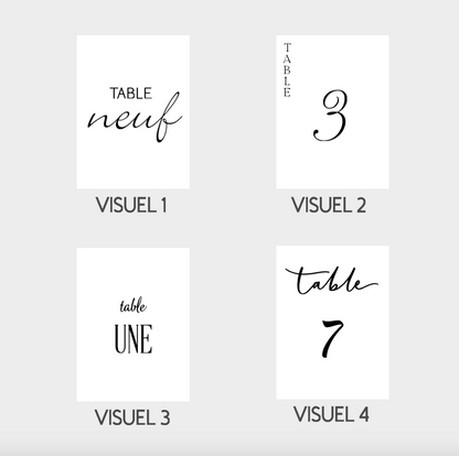 Numéro de table plexi