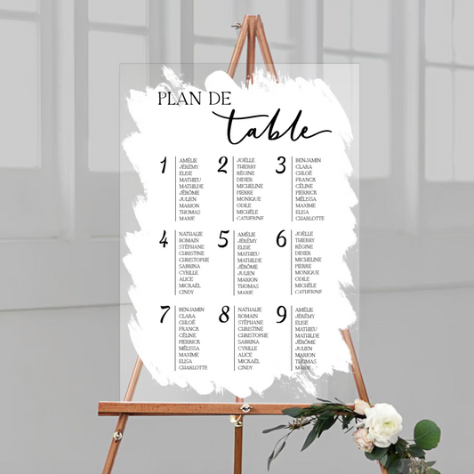 Plan de table en plexi