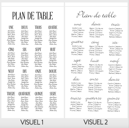 Plan de table en tissu
